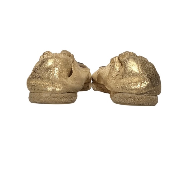 Tory Burch Reva Metallic Gold Leather Espadrilles - Picture 6 of 8